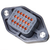 DTV02-18PB-C032 - DTV Series Receptacle - 18 way, Flange Mount, End Cap, B Key, Cavities 7 thru 12 blocked, Black