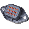 DTV02-18PB - DTV Series Receptacle - 18 way, Flange Mount, End Cap, B Key, Black