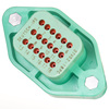 DTV02-18PC - DTV Series Receptacle - 18 way, Flange Mount, End Cap, C Key, Green