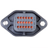 DTV02-18PB-C032 - DTV Series Receptacle - 18 way, Flange Mount, End Cap, B Key, Cavities 7 thru 12 blocked, Black