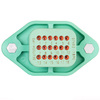 DTV02-18PC - DTV Series Receptacle - 18 way, Flange Mount, End Cap, C Key, Green