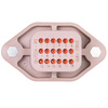 DTV02-18PD - DTV Series Receptacle - 18 way, Flange Mount, End Cap, D Key, Brown