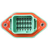 DTV02-18PC - DTV Series Receptacle - 18 way, Flange Mount, End Cap, C Key, Green