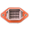 DTV02-18PD - DTV Series Receptacle - 18 way, Flange Mount, End Cap, D Key, Brown