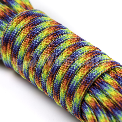 Paracord Planet 550lb Paracord With Line Winder – 100 Ft, Neon Rainbow, 7-Strand Core, Nylon Sheath, For Camping, Crafting, And EDC
